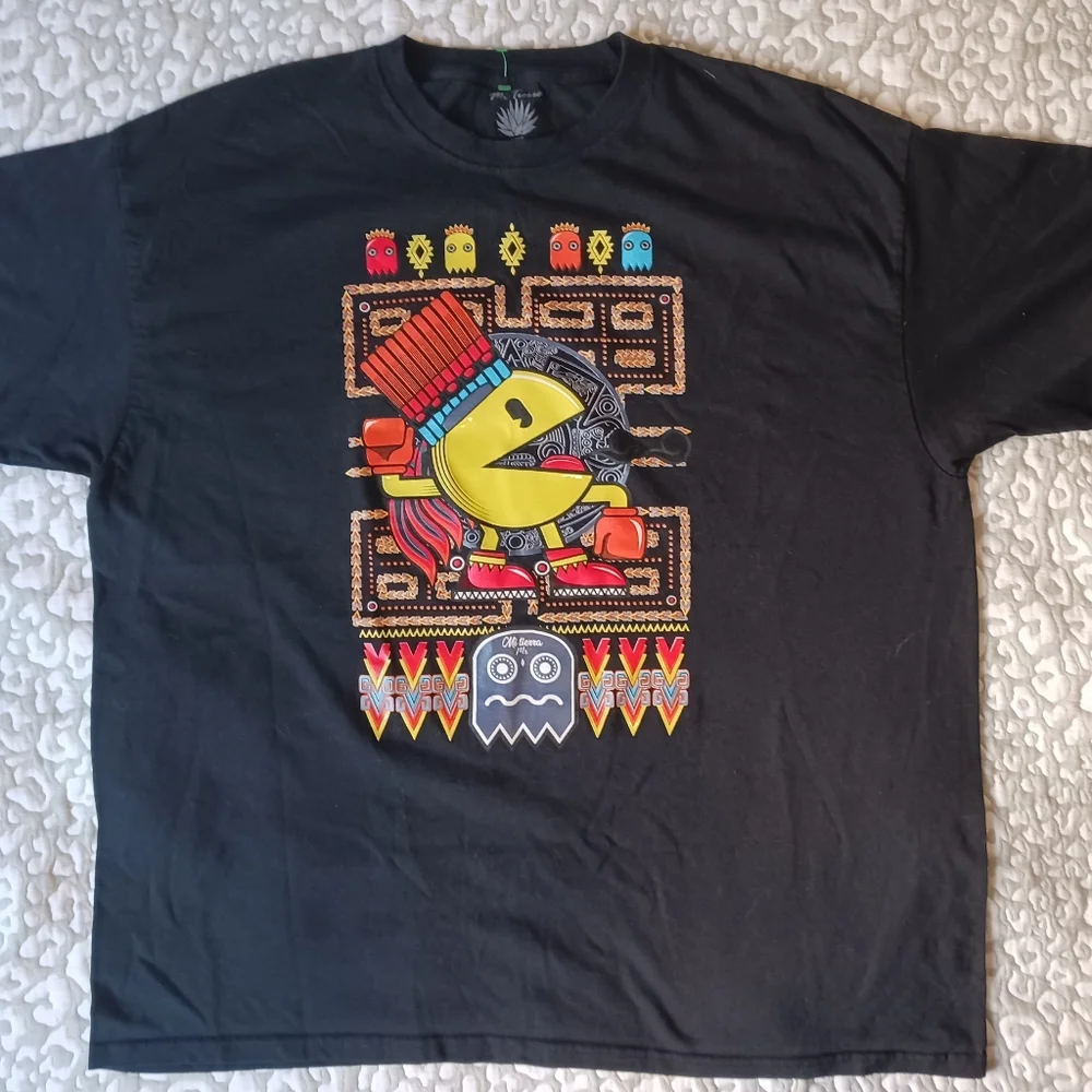 Mi Tierra Aztec Native Pac Man T Shirt Size XXL Graphic Tee Chicano mexico - Picture 2 of 6